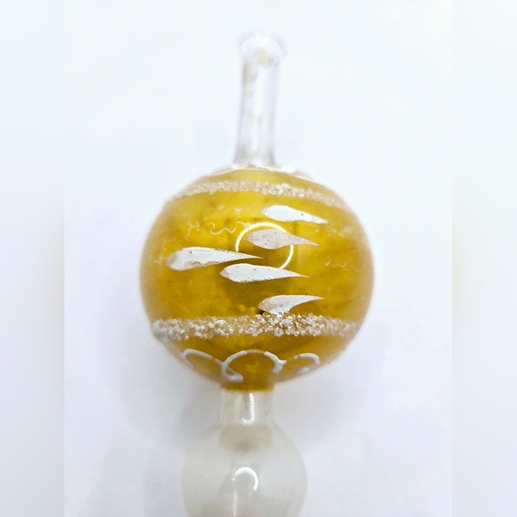 Vintage Glass Tree Topper European Yellow Mica 11" - Picture 8 of 10